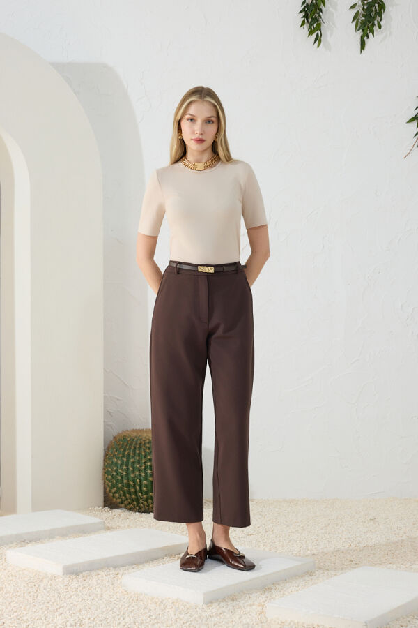 Kahverengi Klasik Pantolon - 4