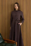 Kahverengi Koton Elbise - 2