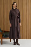 Kahverengi Koton Elbise - 4