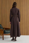 Kahverengi Koton Elbise - 6