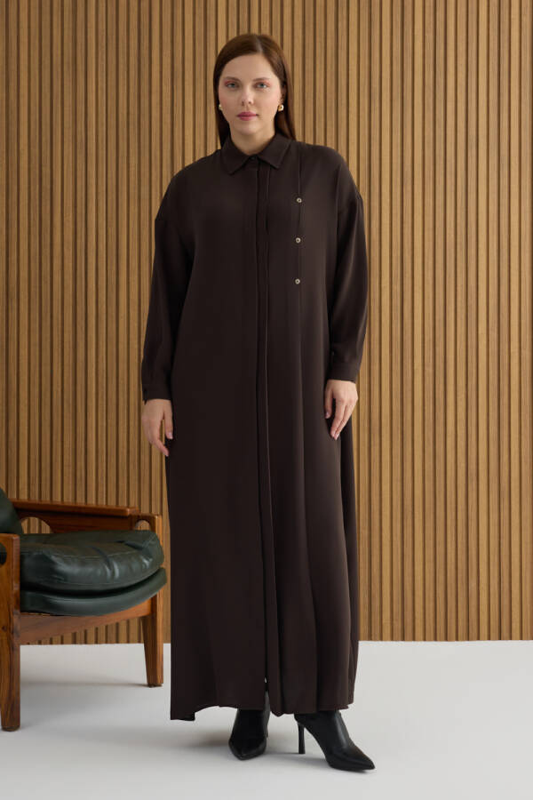 Kahverengi Koza Logolu Elbise - 2