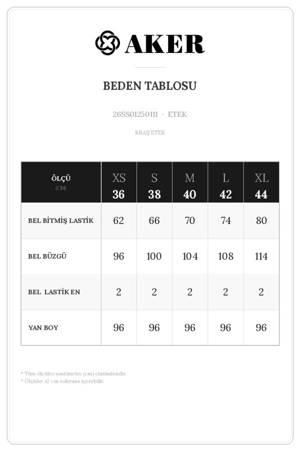 Kahverengi Kraşlı Saten Etek - 7