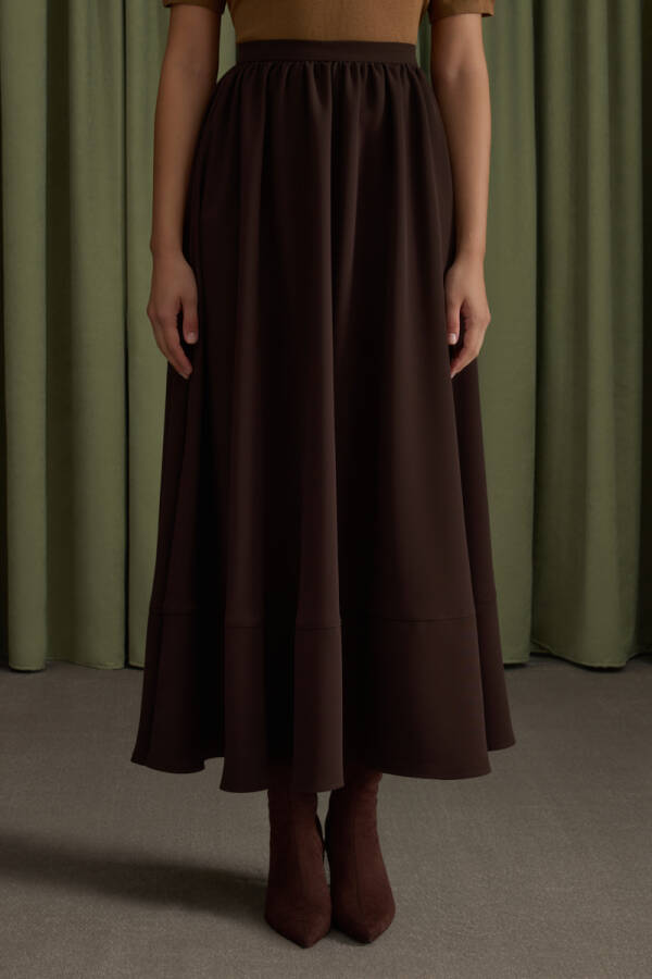 Kahverengi Krep Etek - 3