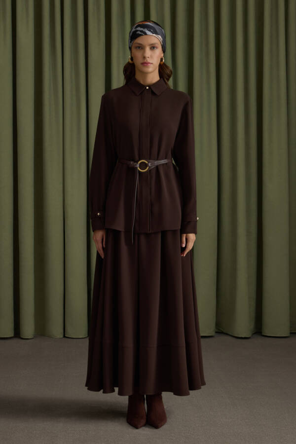 Kahverengi Krep Etek - 1