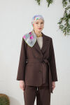 Kahverengi Kuşaklı Klasik Ceket - 2
