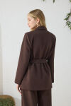 Kahverengi Kuşaklı Klasik Ceket - 7