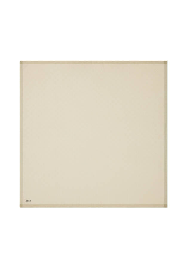 Kahverengi Monogram Jakar Eşarp - Aker