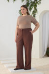 Kahverengi Örme Rahat Pantolon - 4