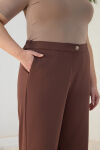 Kahverengi Örme Rahat Pantolon - 6