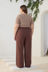 Kahverengi Örme Rahat Pantolon - 7