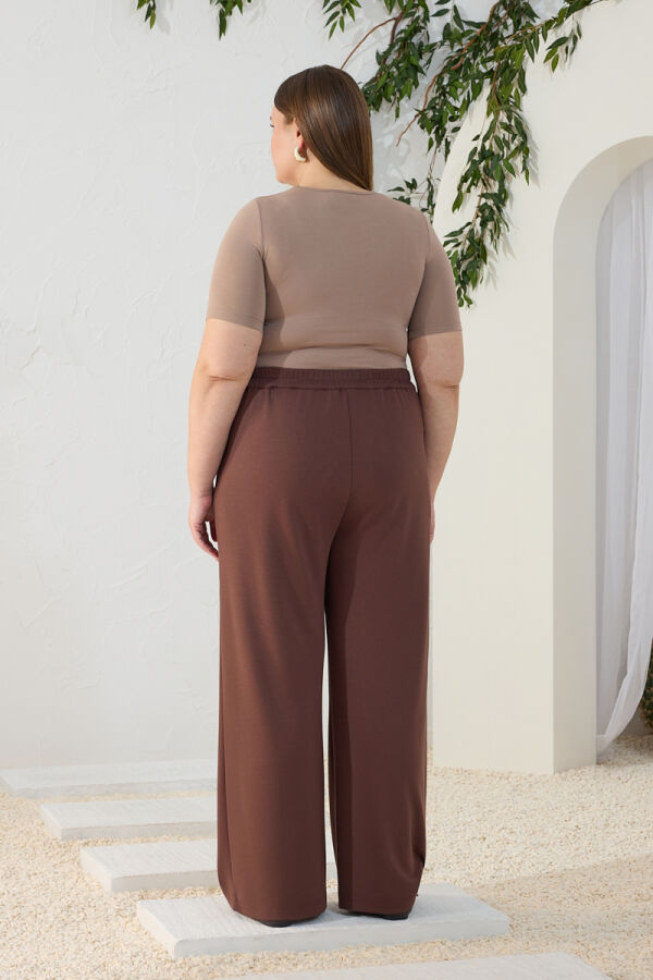 Kahverengi Örme Rahat Pantolon - 7