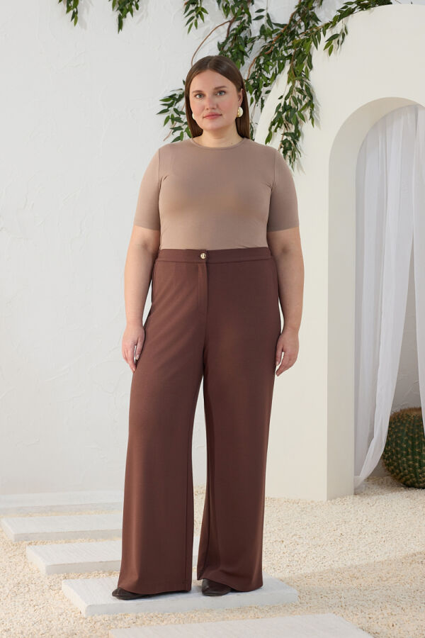 Kahverengi Örme Rahat Pantolon - Aker (1)