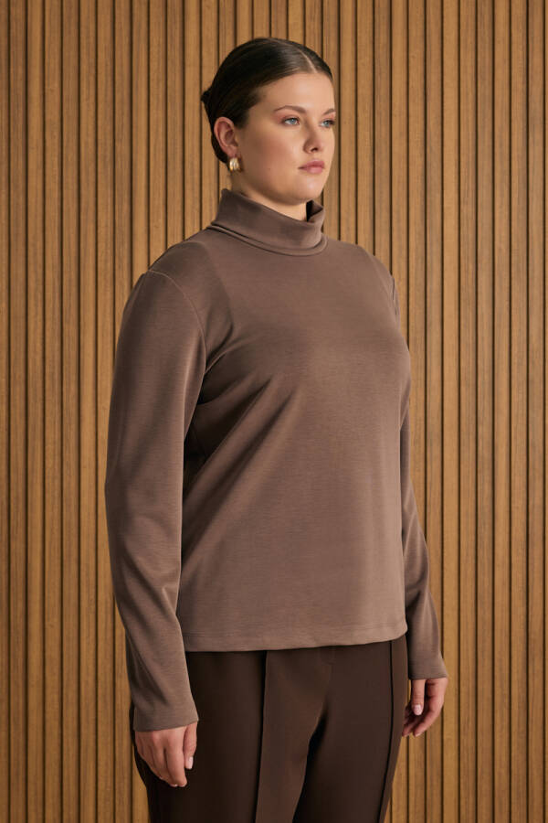 Kahverengi Örme Rayon Body - 3
