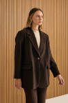 Kahverengi Oversize Fit Kalın Ceket - 3