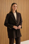 Kahverengi Oversize Fit Kalın Ceket - 4