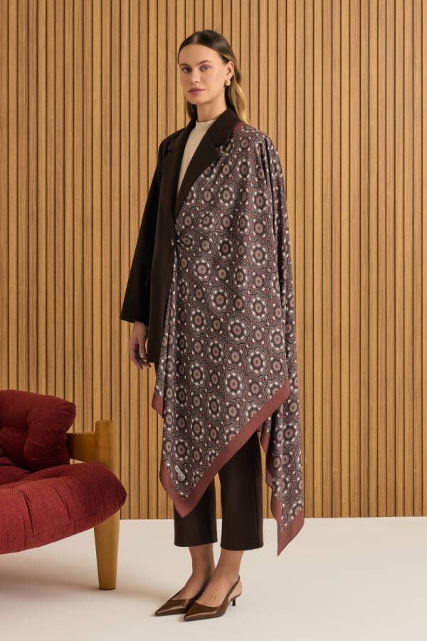 Kahverengi Oversize Fit Kalın Ceket - 6