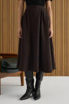 Kahverengi Pileli Dokuma Etek - 3