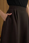 Kahverengi Pileli Dokuma Etek - 5