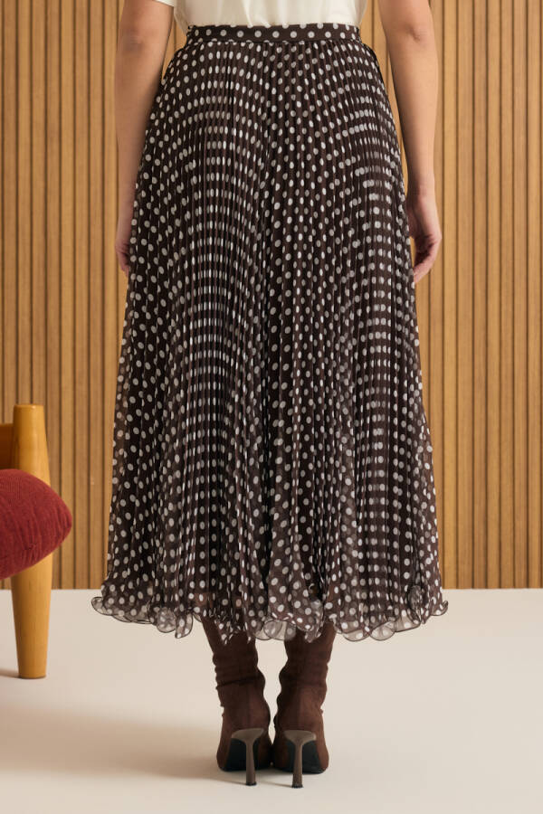 Kahverengi Puantiye Pilise Etek - 6