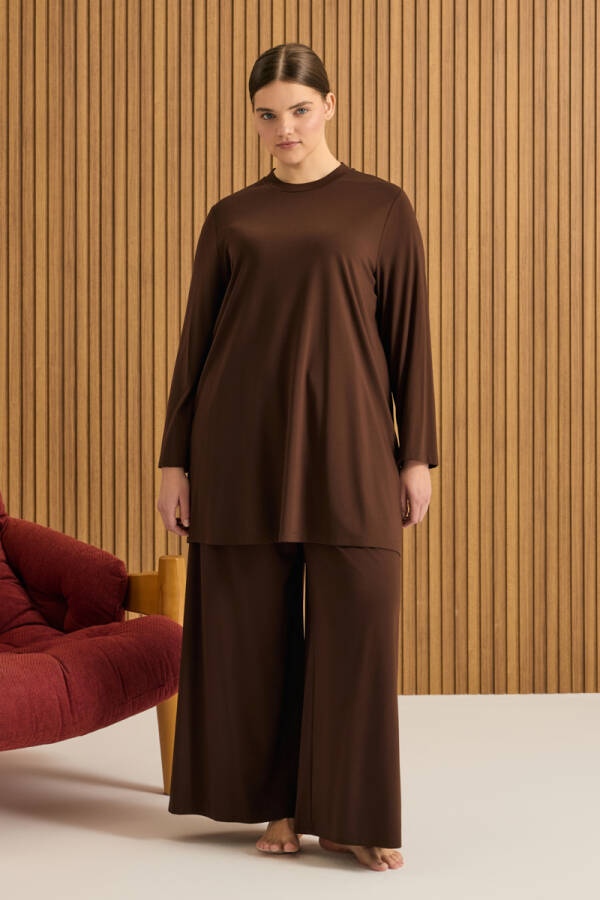 Kahverengi Rayon Pijama Altı - Aker