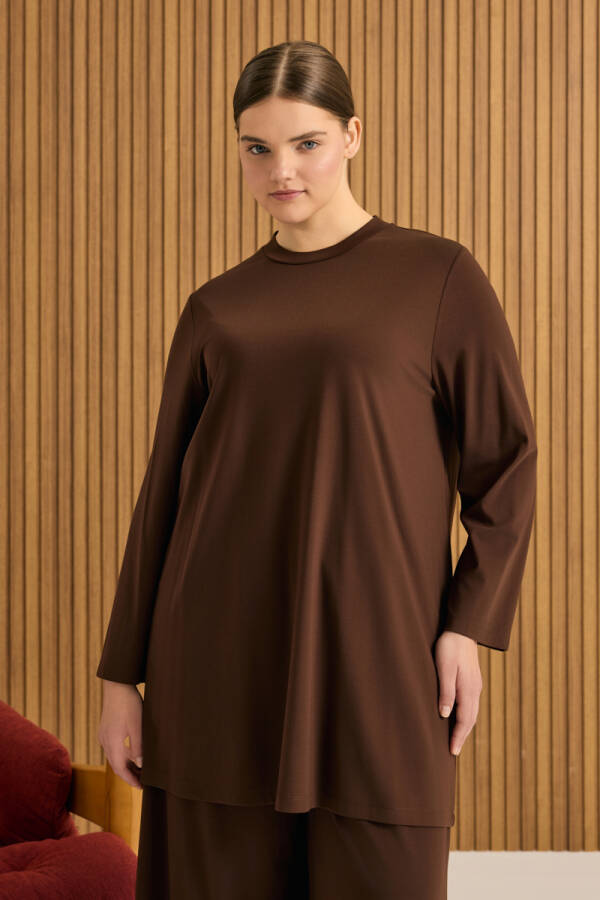 Kahverengi Rayon Pijama Üstü - 4