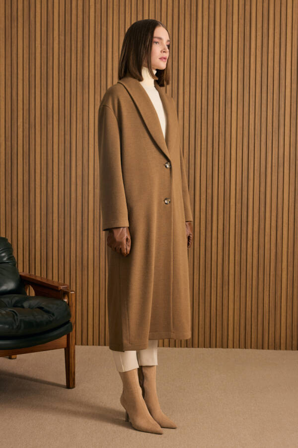 Kahverengi Şal Yaka Hırka - 7