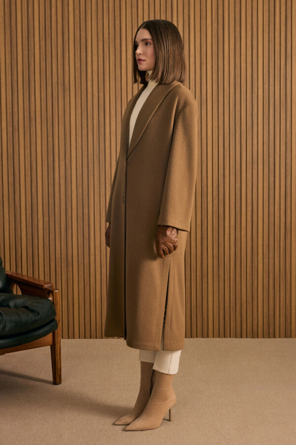 Kahverengi Şal Yaka Hırka - 6