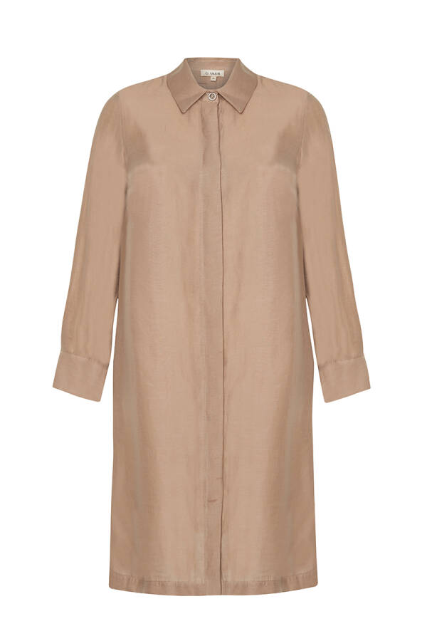 Kahverengi Sırtı Anler Detaylı Tunik - 1