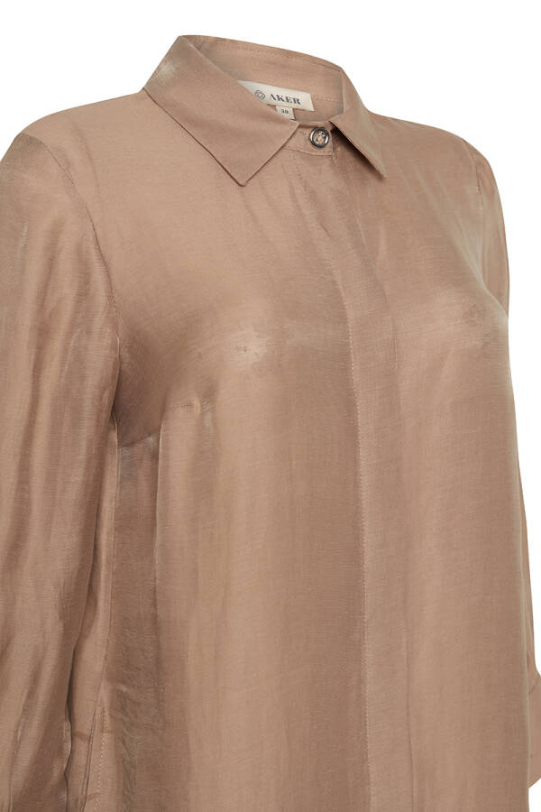 Kahverengi Sırtı Anler Detaylı Tunik - 2