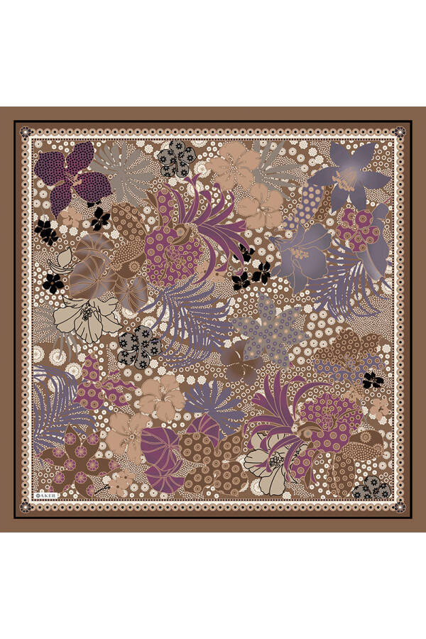 Çiçek Desenli Soft Touch Eşarp - Aker