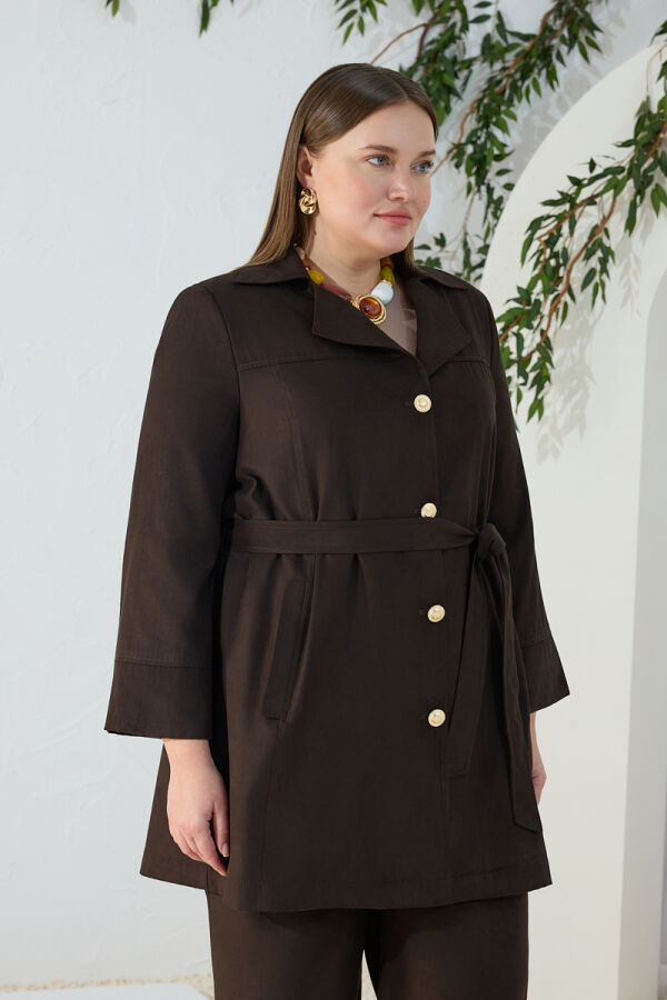 Kahverengi Süet Şık Kap - 4