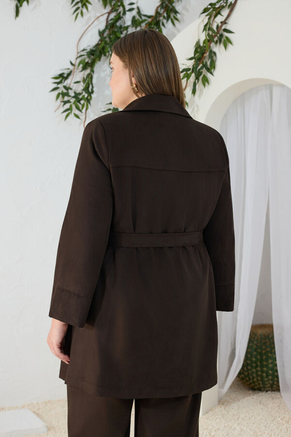 Kahverengi Süet Şık Kap - 7