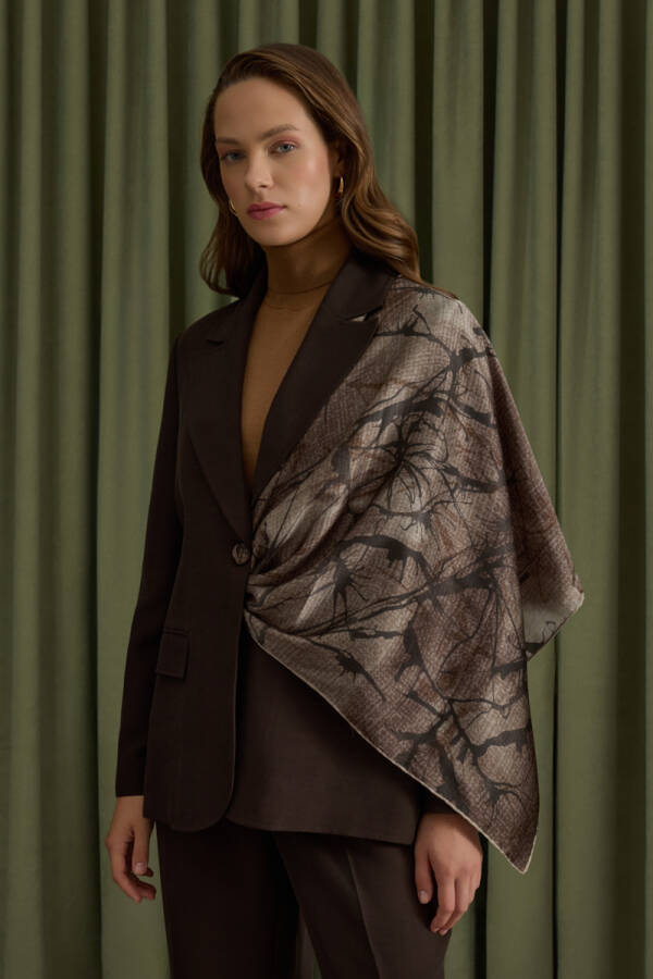 Kahverengi Tencel Ceket - Aker (1)