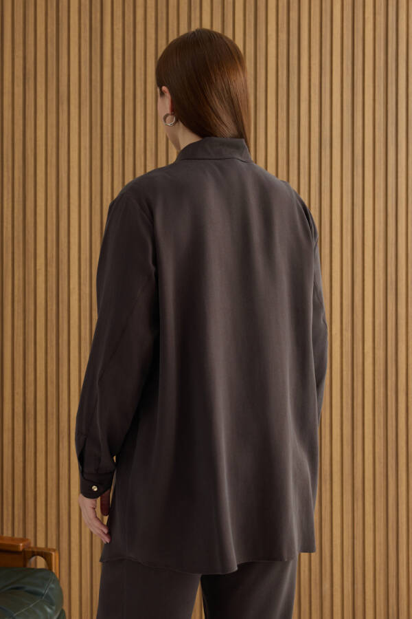 Kahverengi Tencel Tunik - 5