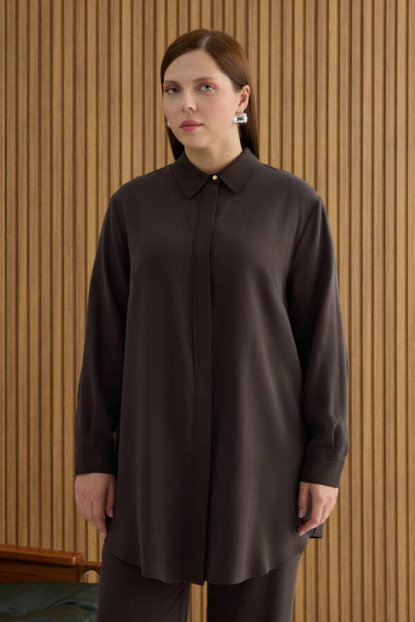 Kahverengi Tencel Tunik - Aker (1)
