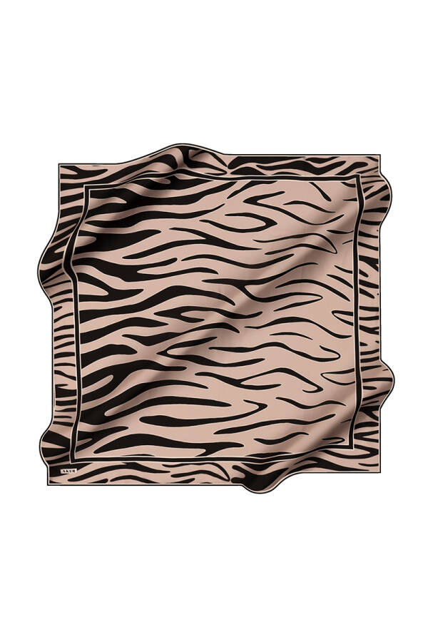 Kemik 90X90 İpek Krep Saten Eşarp - 1