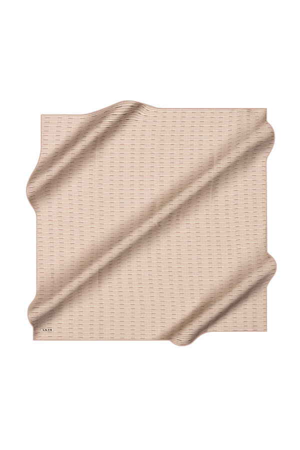 Kemik 90X90 İpek Krep Saten Eşarp - 1