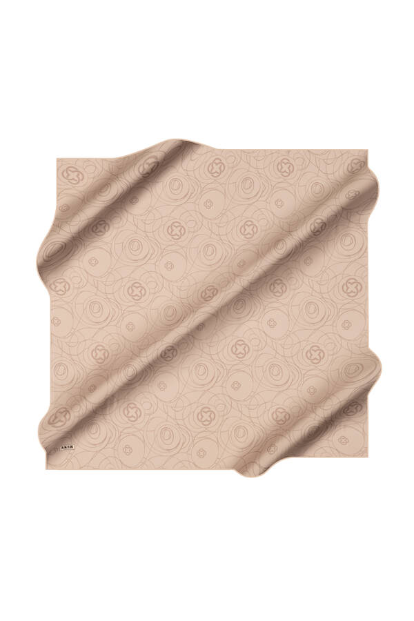 Kemik 90X90 İpek Krep Saten Eşarp - 1