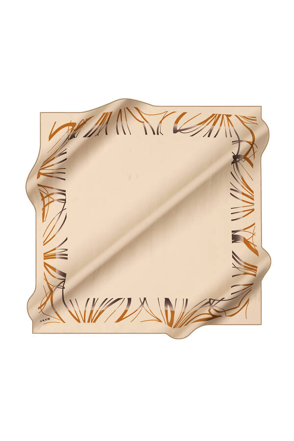 Kemik 90X90 İpek Krep Saten Eşarp - 1