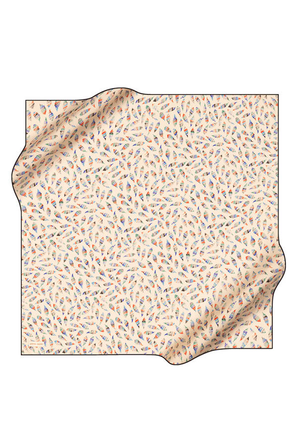 Kemik 90X90 İpek Krep Saten Eşarp - Pierre Cardin