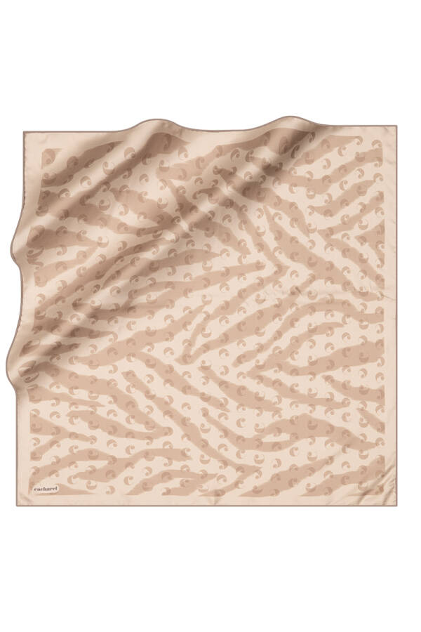 Kemik 90X90 İpek Twill Eşarp - 1