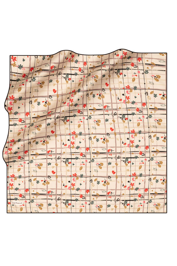 Kemik 90X90 İpek Twill Eşarp - Cacharel