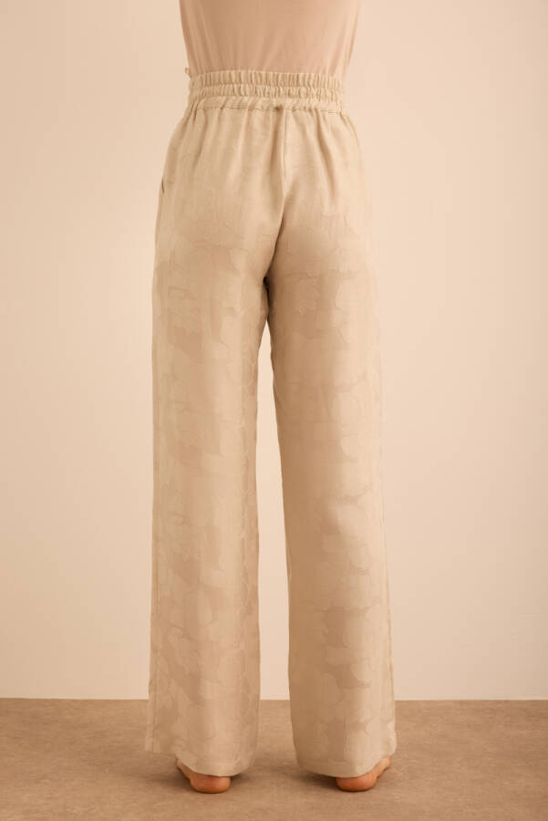 Kemik Çiçek Dokulu Tencel, Beli Lastikli Pijama Altı - 7