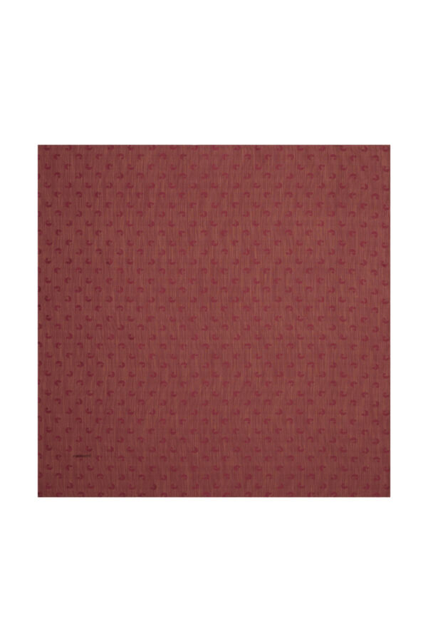 Mürdüm 90X90 B. Logolu İpek Koton Jakar Eşarp - 3