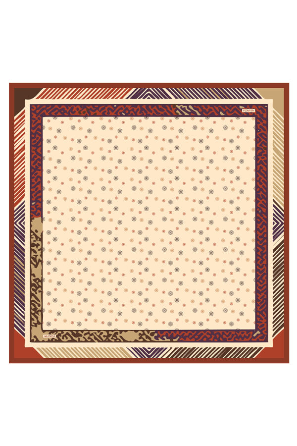 Kiremit 90X90 İpek Twill Eşarp - 1