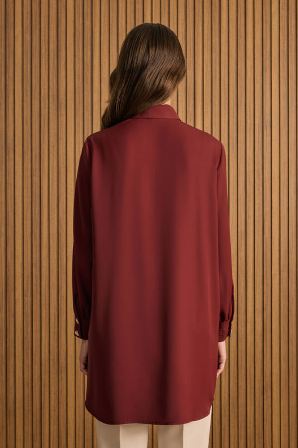 Kiremit Dikiş Detaylı Tunik - 6