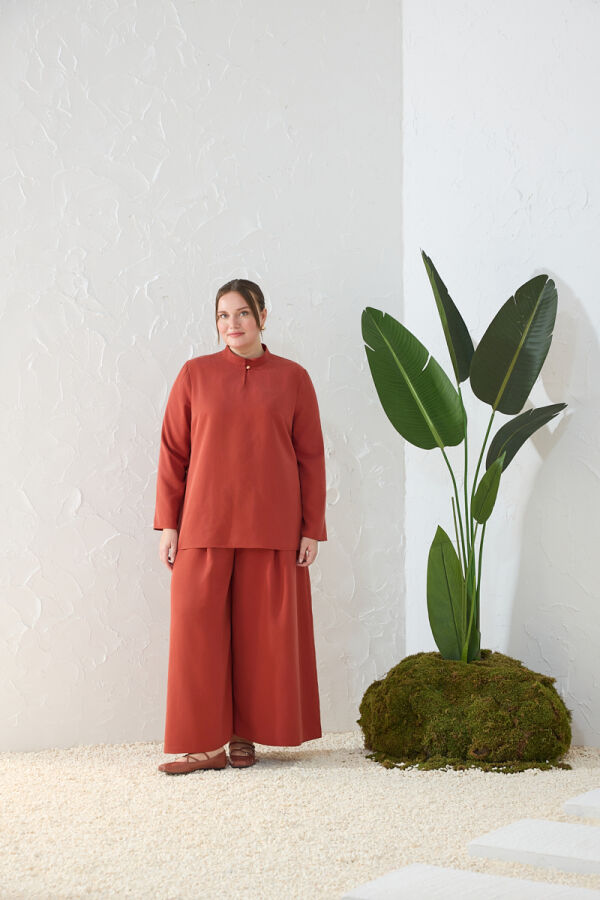 Kiremit Hakim Yaka Bluz - 1