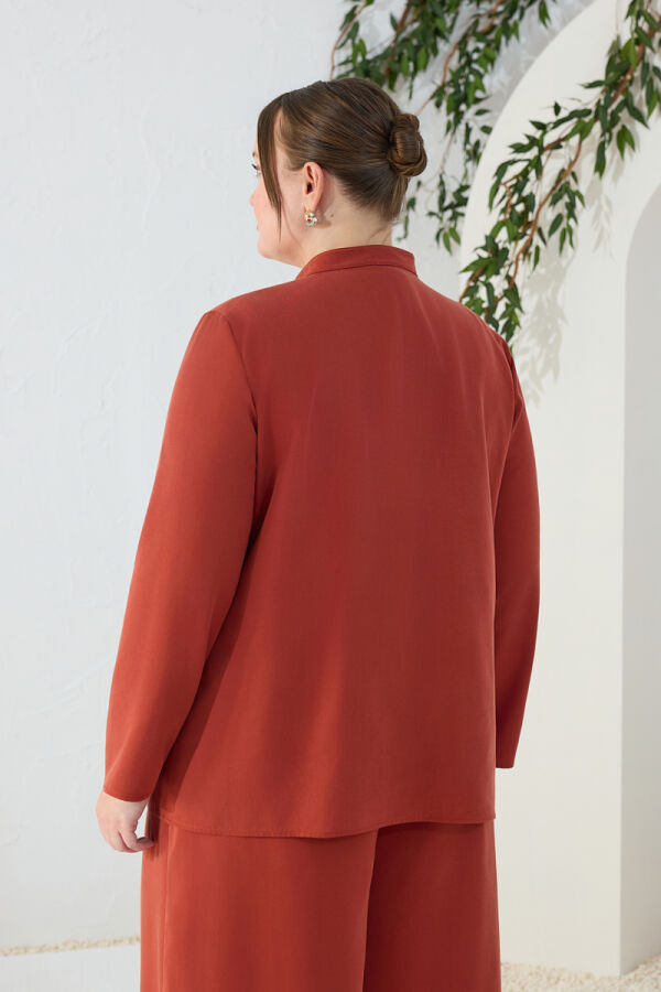 Kiremit Hakim Yaka Bluz - 6