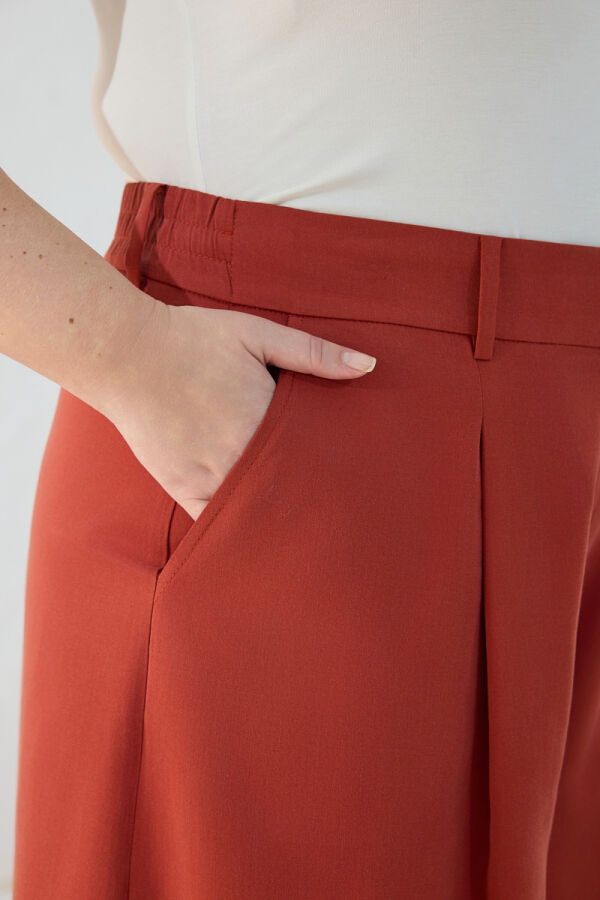 Kiremit Pileli Pantolon Etek - 6