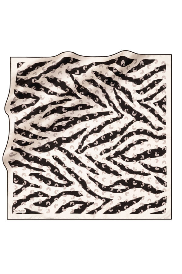 Kırık Beyaz 90X90 İpek Twill Eşarp - 1